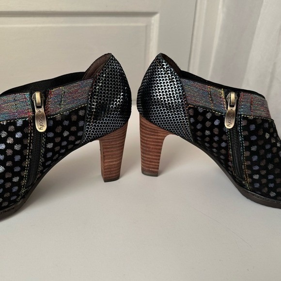 Socofy Laura Vita Elodie heeled ankle boots iridescent artsy fairy whimsy 8.5 - Picture 6 of 17